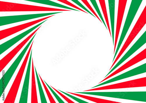 うねりのある集中線フレーム・クリスマスカラー　Concentrated line frame with swell, Christmas color