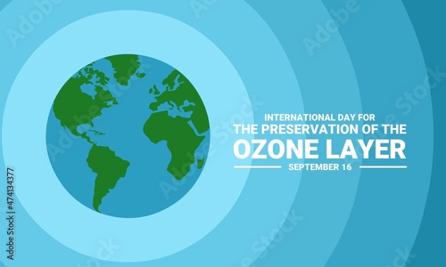 Vector illustration, globe with layers, as banner or poster, International Day for the Preservation of the Ozone Layer.