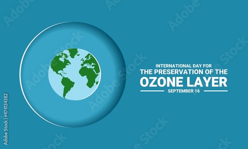 Vector illustration, globe with layers, as banner or poster, International Day for the Preservation of the Ozone Layer.