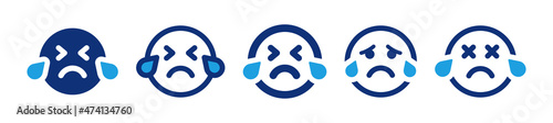Anxious emotions icon. Expression and mood symbol