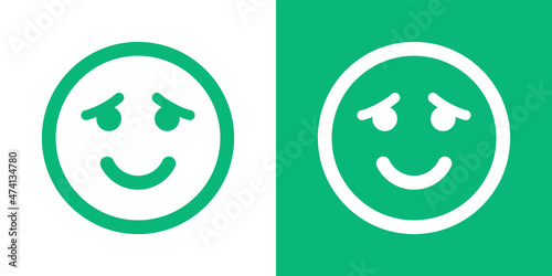Relieved face, relax emoji icon. Expression concept