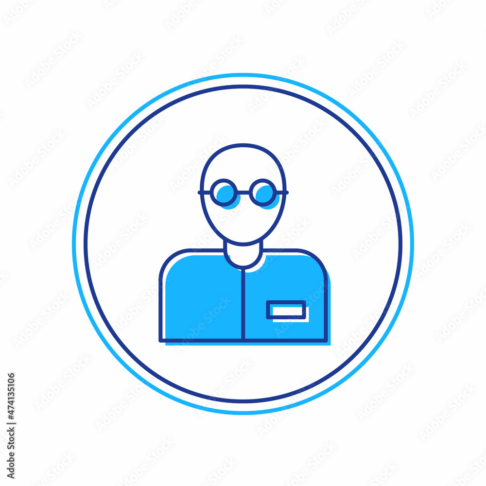 Filled outline Teacher icon isolated on white background. Vector Filled outline Teacher icon isolated on white background. Vector