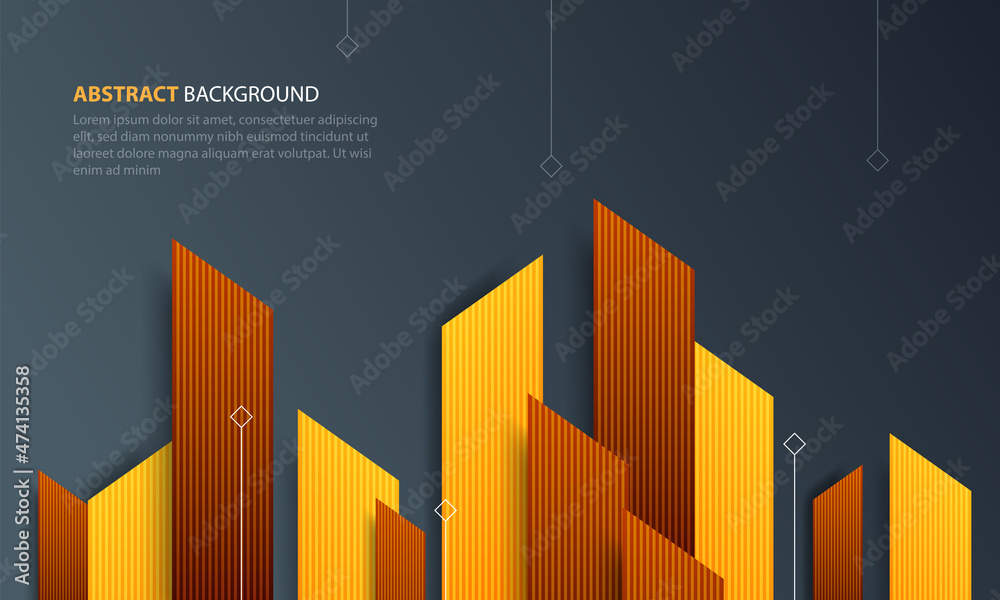 Red and yellow geometric background. Template design for poster, banner ...