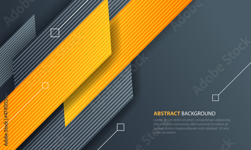 Grey and yellow modern business geometric background. Template design for poster, banner, backdrop, flyer, presentation, slide, magazine, etc. Vector illustration