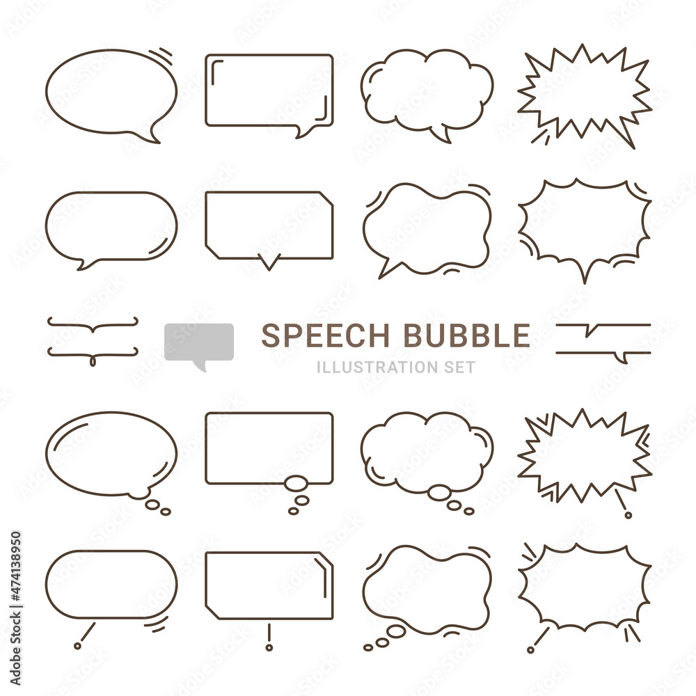 Obraz premium 装飾素材 吹き出し ラインアイコン