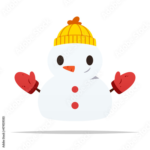 Cartoon snowman vector isolated illustration