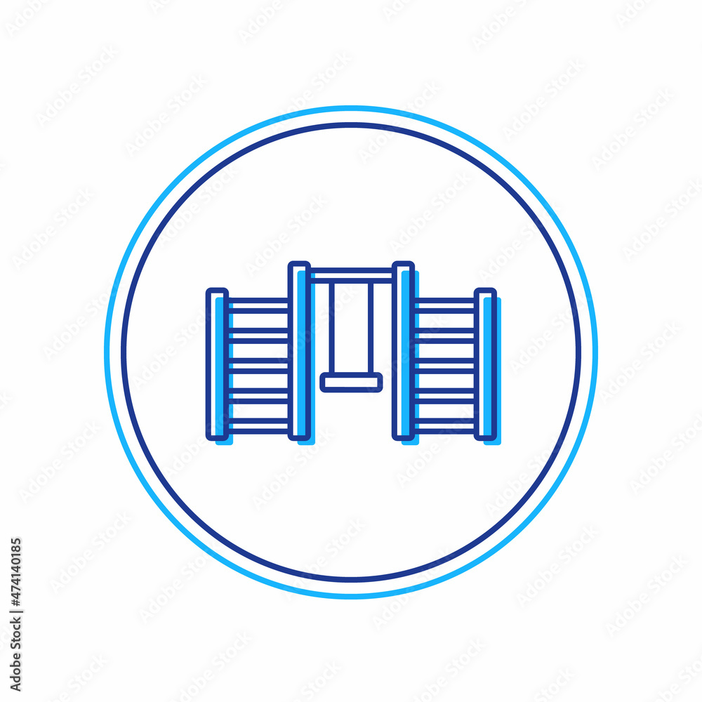 Filled outline Wooden Swedish wall icon isolated on white background. Swedish stairs. Vector Filled outline Wooden Swedish wall icon isolated on white background. Swedish stairs. Vector