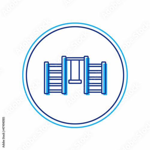 Filled outline Wooden Swedish wall icon isolated on white background. Swedish stairs. Vector