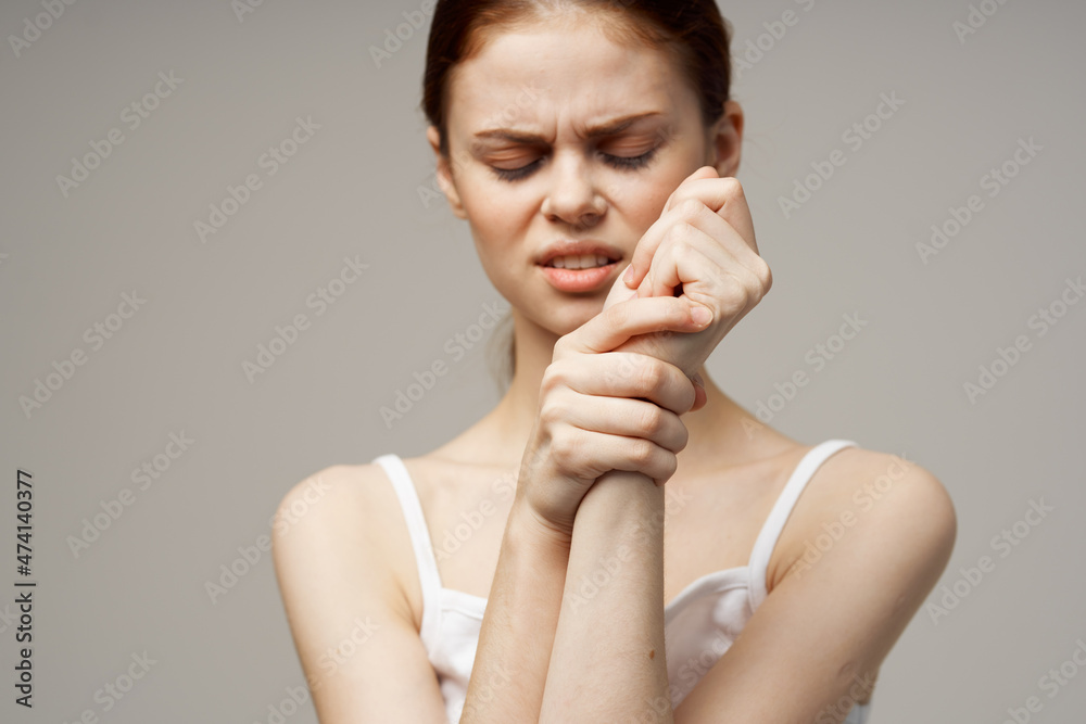 woman arm pain arthritis chronic disease studio treatment woman arm pain arthritis chronic disease studio treatment