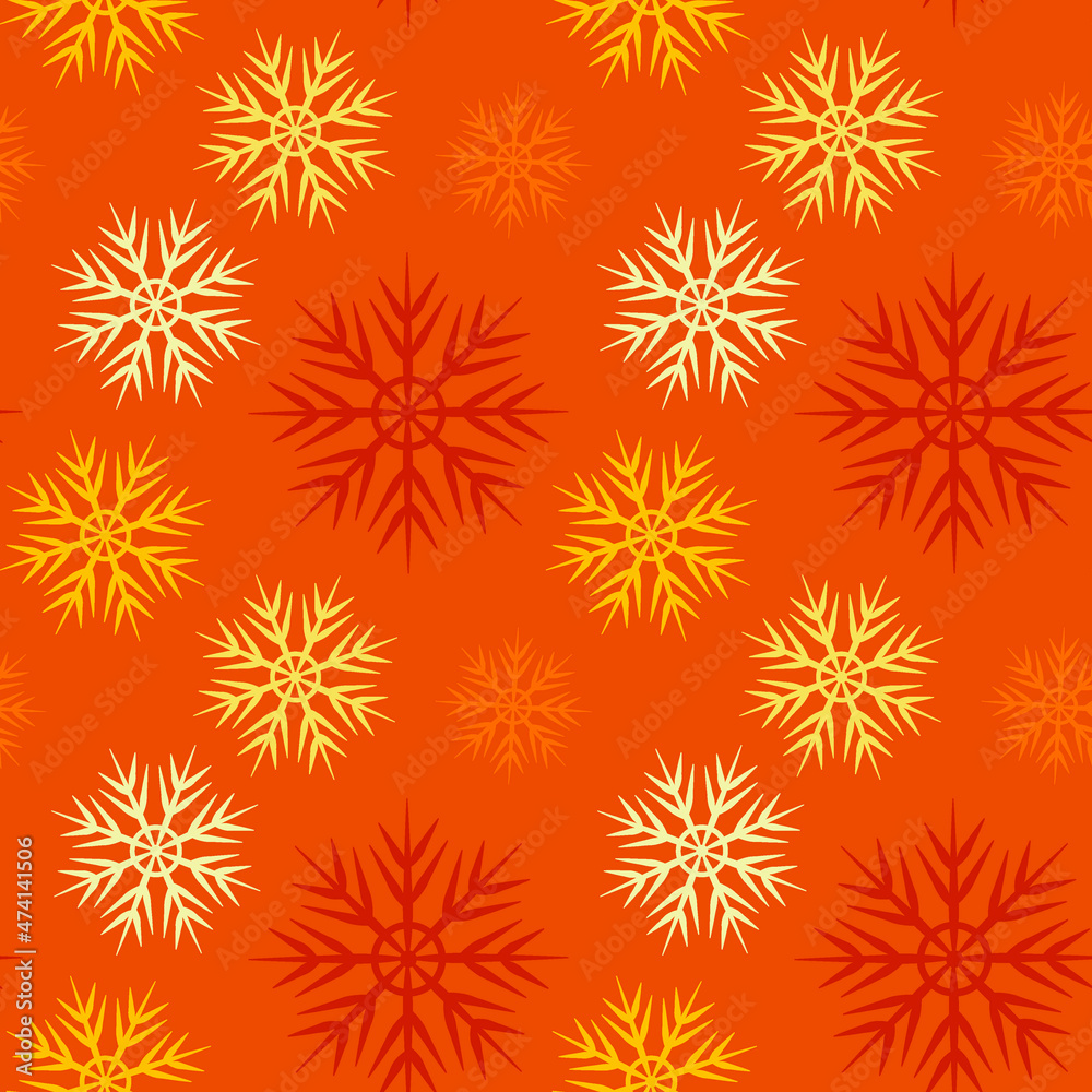A seamless pattern on a square background is snowflakes. Design element