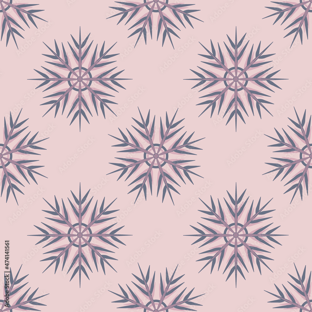 A seamless pattern on a square background is snowflakes. Design element A seamless pattern on a square background is snowflakes. Design element