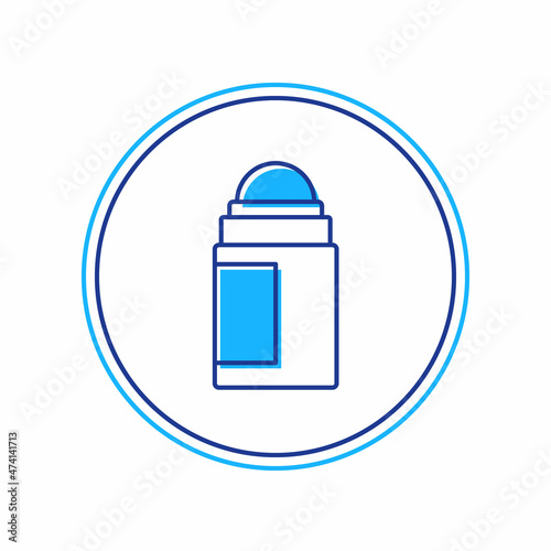 Filled outline Antiperspirant deodorant roll icon isolated on white background. Cosmetic for body hygiene. Vector