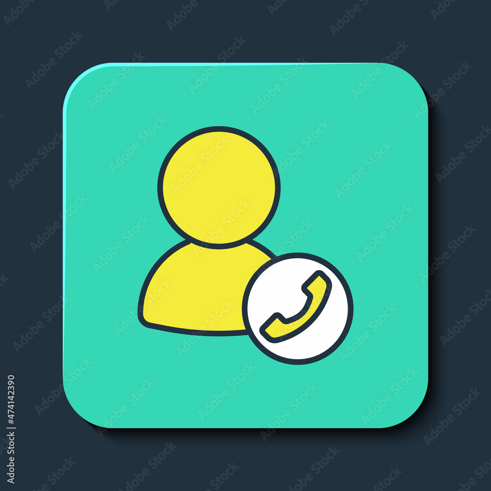 Filled outline Video chat conference icon isolated on blue background. Online meeting work form home. Remote project management. Turquoise square button. Vector