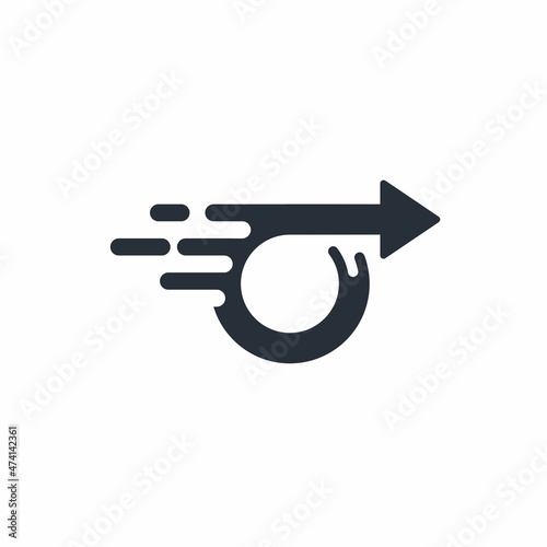 Acceleration arrow. High Speed. Process fast modernization.Vector logo design isolated on white background.