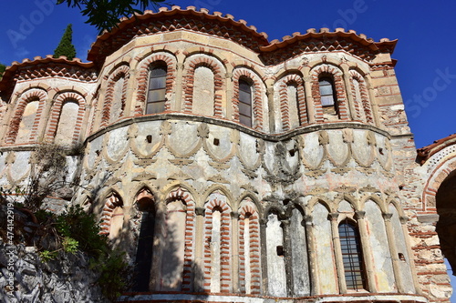 Saint Dimitrios Orthodox church in ancient village Mystras in Greece photo