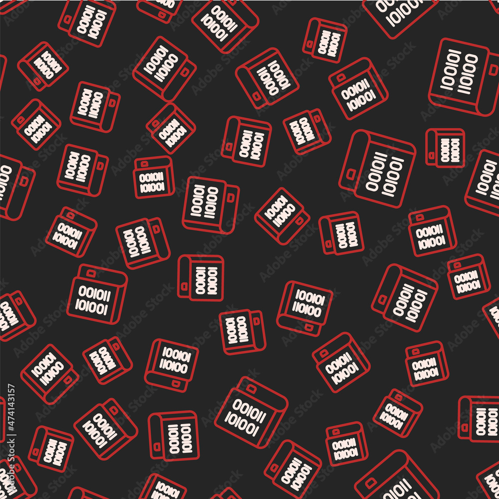 Line Books about programming icon isolated seamless pattern on black background. Programming language concept. PHP, CSS, XML, HTML, Javascript learning. Vector Line Books about programming icon isolated seamless pattern on black background. Programming language concept. PHP, CSS, XML, HTML, Javascript learning. Vector