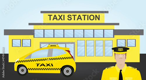 Taxi cab station. vector illustration