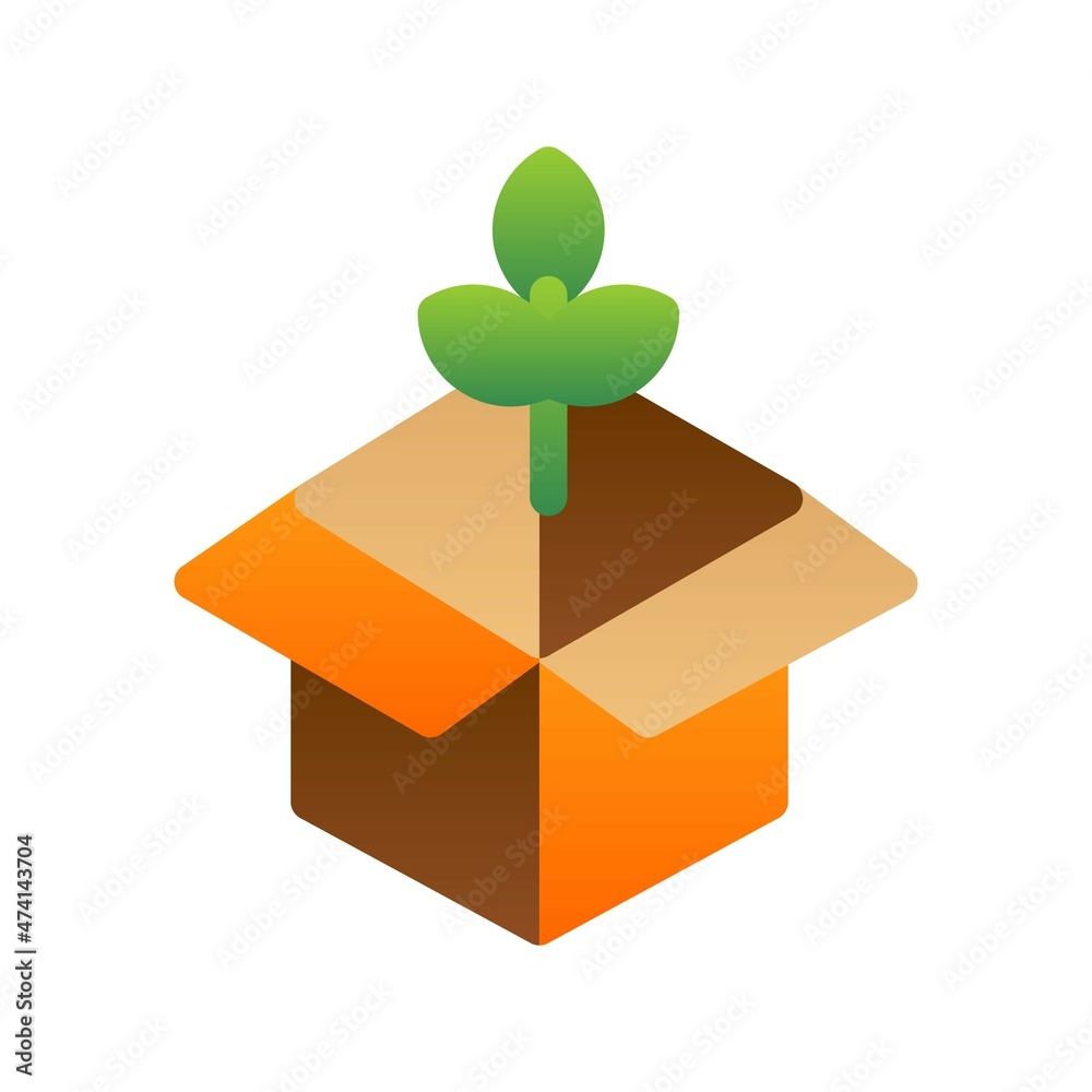 Package Flat Gradient Vector Icon Design