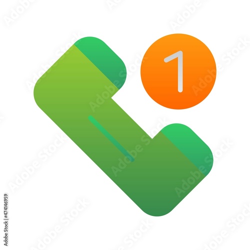 Missed Call Flat Gradient Vector Icon Design