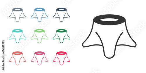 Black Tree stump icon isolated on white background. Set icons colorful. Vector