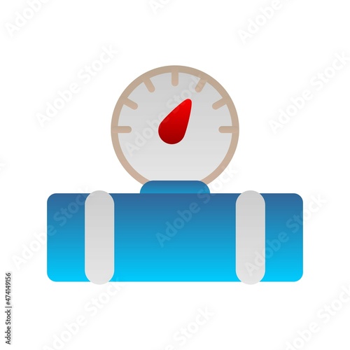 Fuel Guage Flat Gradient Vector Icon Design