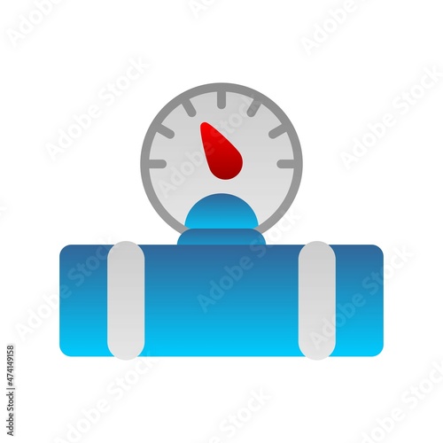 Gas Guage Flat Gradient Vector Icon Design