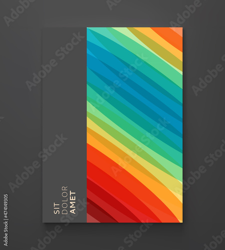 Cover design template. Abstract wavy background with dynamic effect. 3d vector illustration for brochure, banner, flyer or presentation.