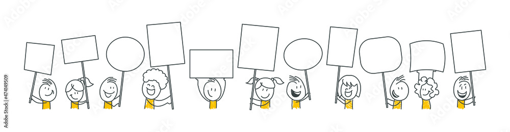 Stick figures. Blank banner set. Vector illustration of people holding blank. It can be used for presentations, for explanation, as a mascot, for communication, to express emotions. Stick figures. Blank banner set. Vector illustration of people holding blank. It can be used for presentations, for explanation, as a mascot, for communication, to express emotions.
