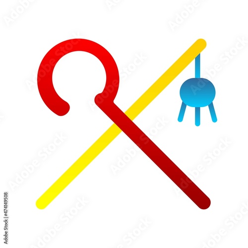  Crook  Flat Gradient Vector Icon Design