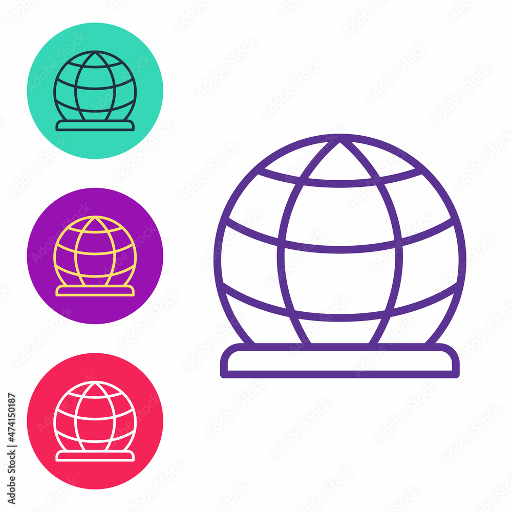 Set line Playground climbing equipment icon isolated on white background. Kid playground climb. Set icons colorful. Vector