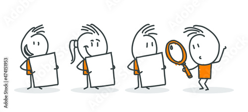 Stick men figures for business purposes or presentations. Vector.