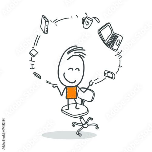 Stick men figures for business purposes or presentations. Vector.