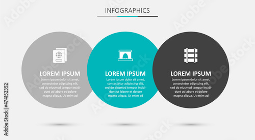 Set Railway tunnel, Passport and Railway, railroad track. Business infographic template. Vector