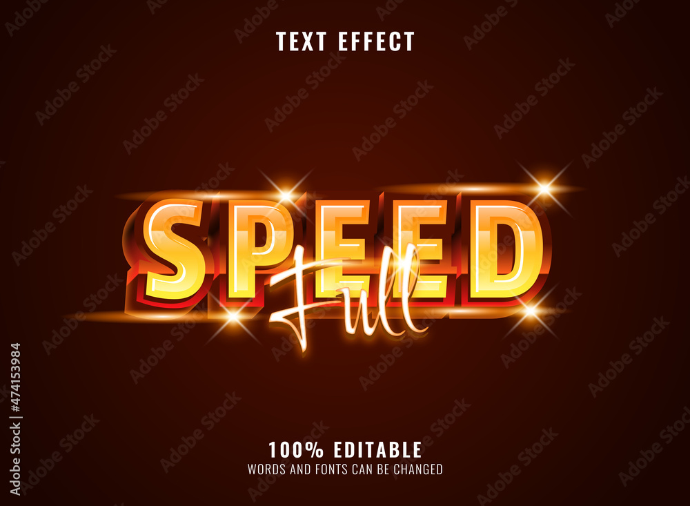 golden shiny futuristic full speed text effect golden shiny futuristic full speed text effect