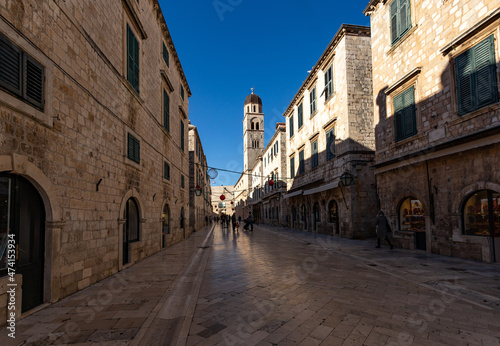 Old streets of downtown of Dubrovnik, Croatia