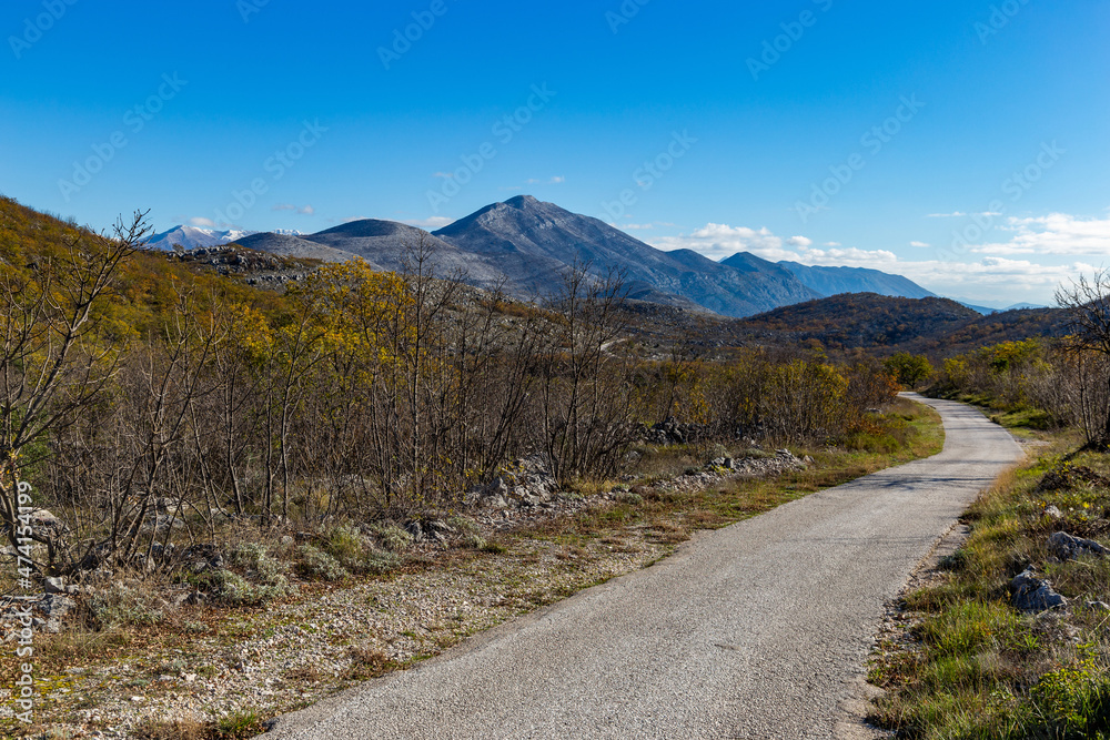 Countryside road in Croatian mountains. Balkans. Countryside road in Croatian mountains. Balkans.