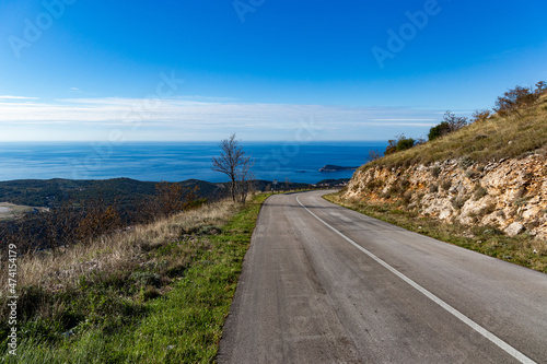 The road along the coast of Adriatic sea. Croatia.