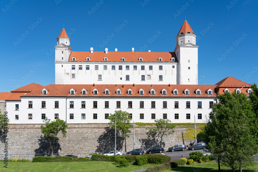 Bratislava Castle against clear sky in summer