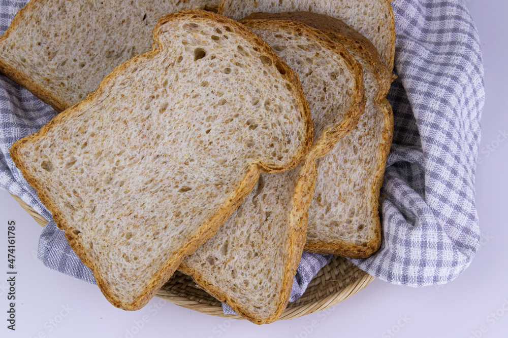 Whole Wheat Bread on White Background Whole Wheat Bread on White Background