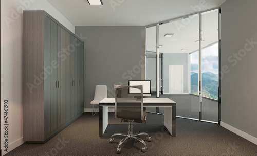 Modern meeting room. 3D rendering.