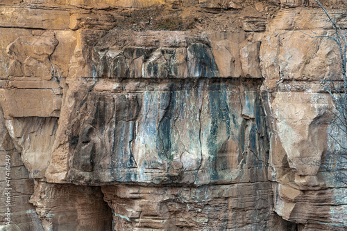 Fototapeta Naklejka Na Ścianę i Meble -  Vertical wall in a mountain canyon