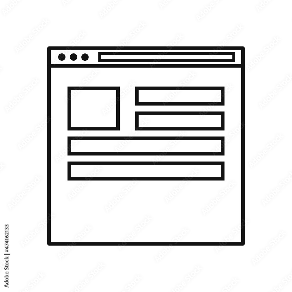 Web browser window. Template of website interface. Web browser window. Template of website interface.