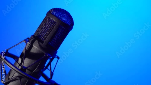 Studio microphone . Color background	