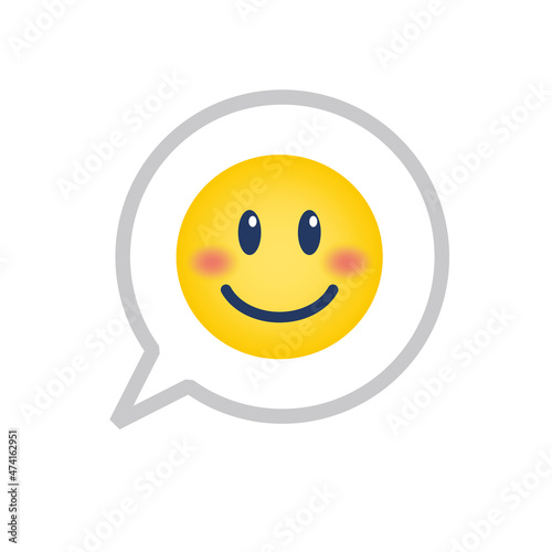Chat message bubble Emoji smile face symbol vector illustration