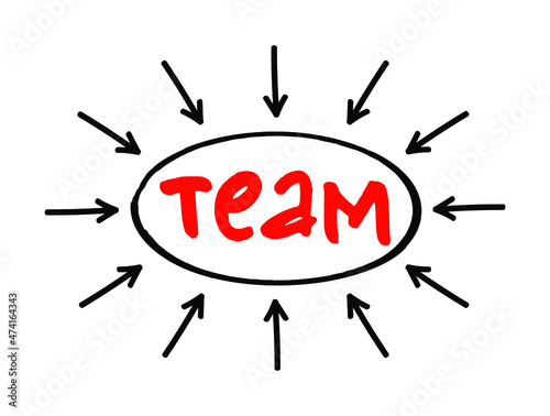 TEAM - Team Effort Achieve Miracles or Together Everyone Achieves More acronym, business concept background