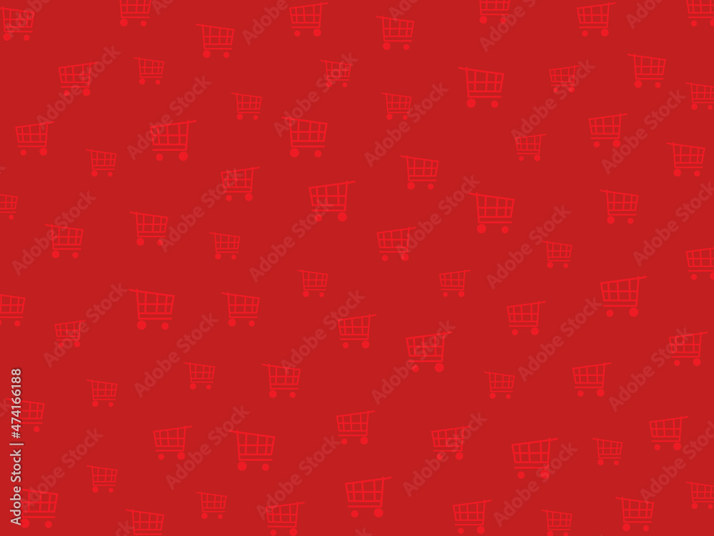 Shopping Cart pattern design on red background. Shopping Cart pattern design on red background.