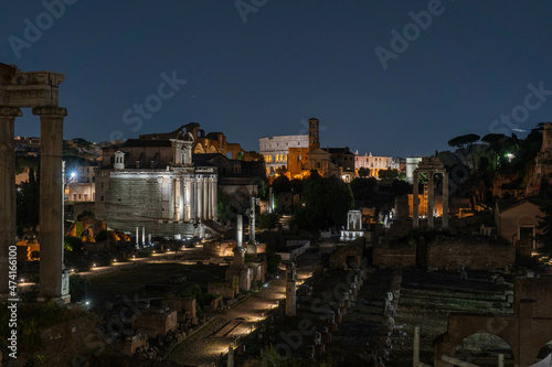 roman forum at night