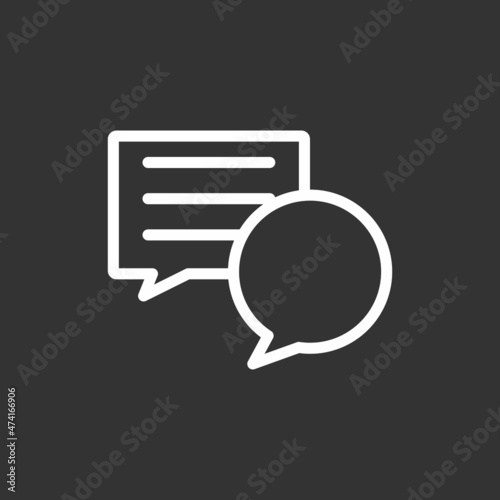 Dialog Line Inverted Vector Icon Design