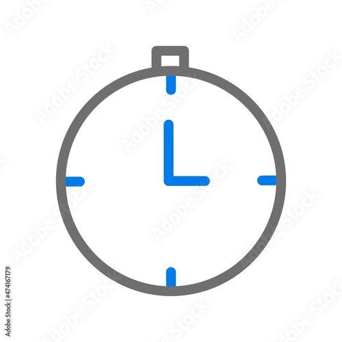 Clock Line Blue Vector Icon Design photo