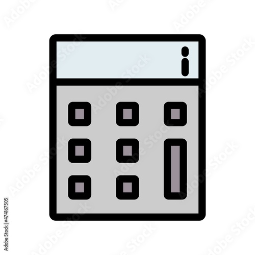 Calculator Line Filled Vector Icon Design